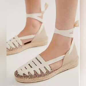 Women's Free People Heat Wave Wrap Ivory Espadrille size 8.5